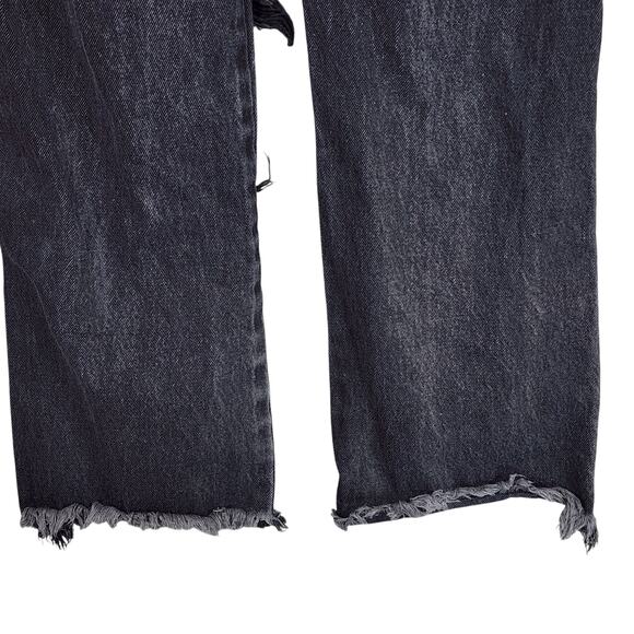 Flying Monkey Jean Women 23 Black Ultra High Rise Raw Distress Streetwear Grunge - Picture 12 of 12